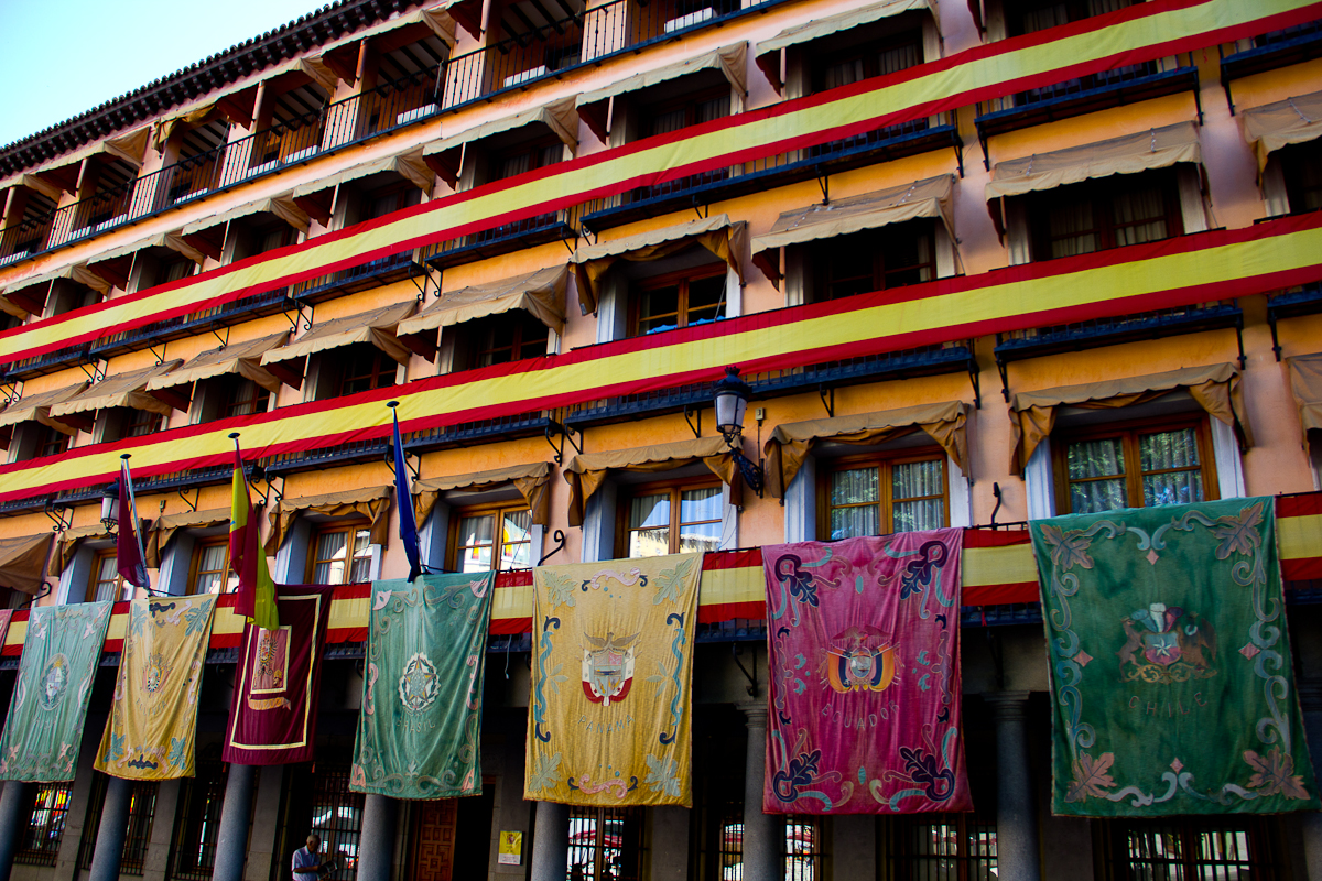 Building Decorated with Banners