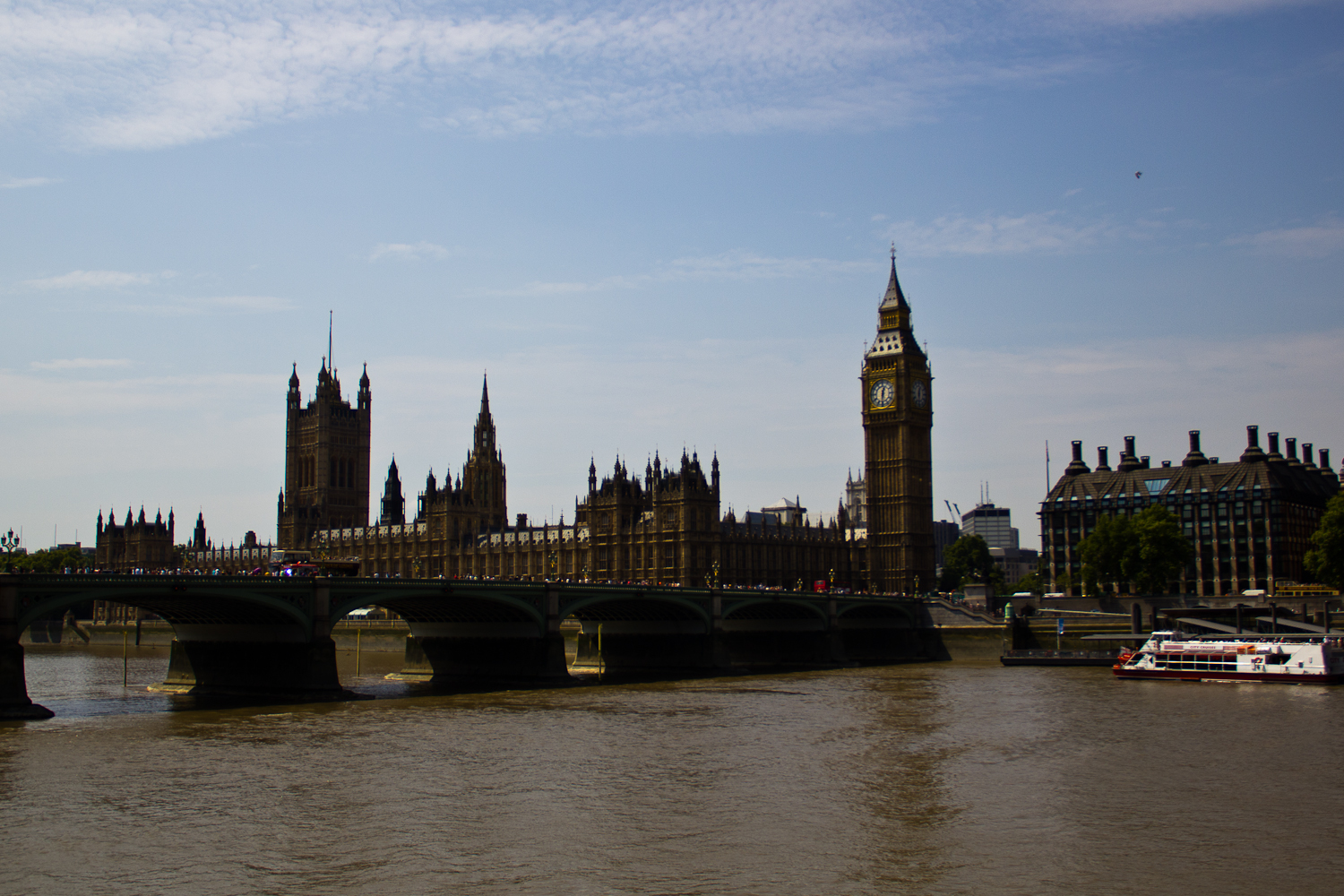 The Houses of Parliament from Across the Thames River